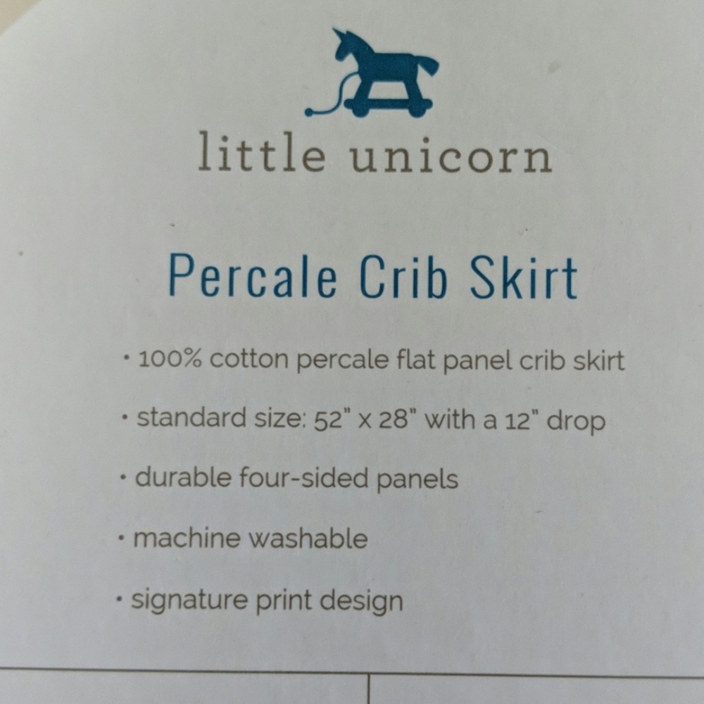 Little Unicorn Percale Crib Skirt - Picture 4 of 6